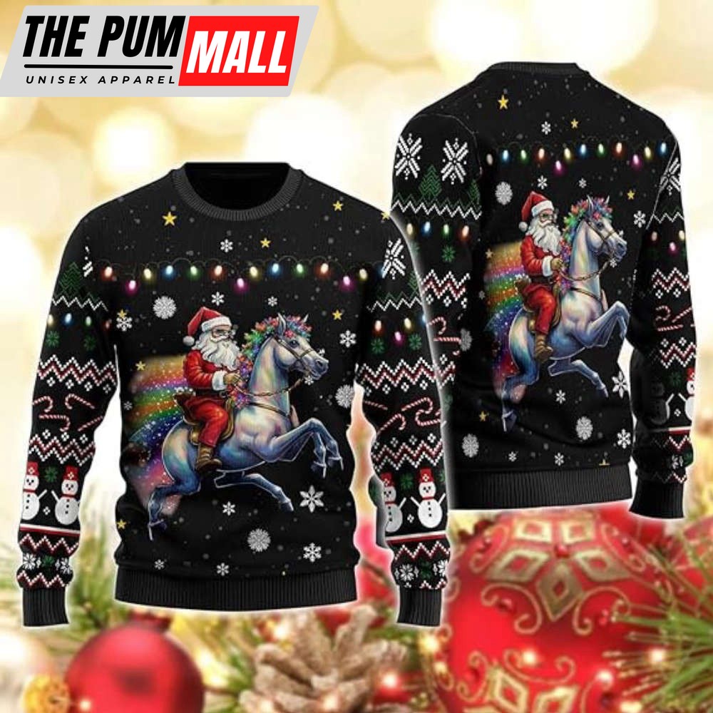 Santa Ugly Christmas Sweater For Women, St. Nick Mens Funny Ugly Sweater Xmas Holiday Crew Neck Sweatshirt