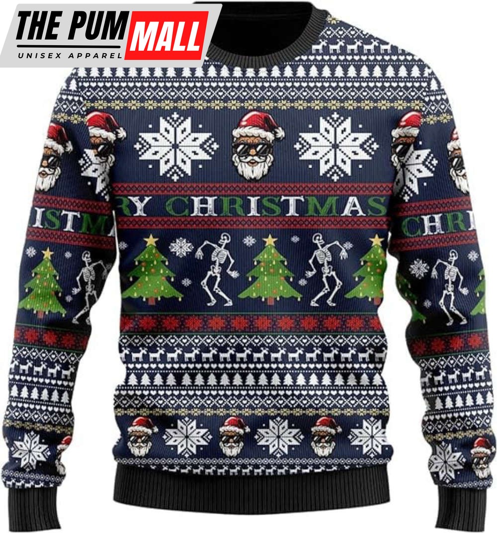 Santa Ugly Christmas Sweater, St. Nick Mens Ugly Sweater Crew Neck Sweatshirt For Women