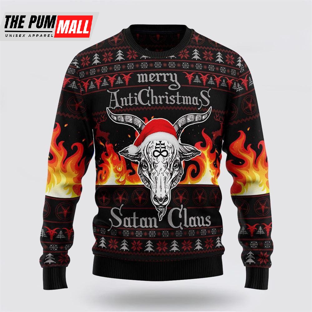 Satan Claus Merry Christmas Hail Satanic Ugly Christmas Sweater