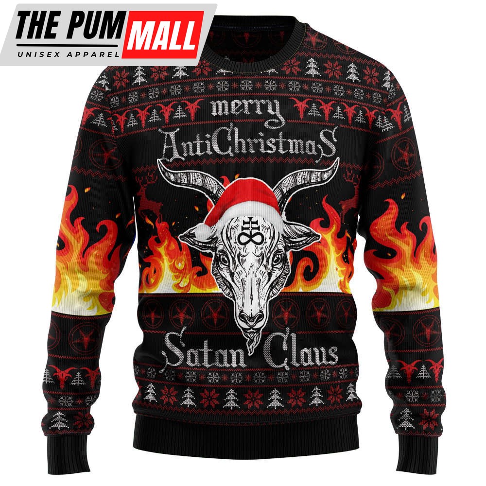 Satan Claus Merry Christmas Hail Satanic Ugly Christmas Sweater