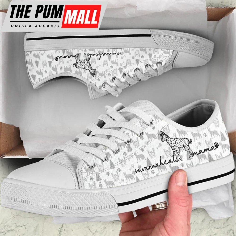 Savannah Cat Low Top Shoes – Cat Walking Shoes Men Women – Cat Memorial Gift