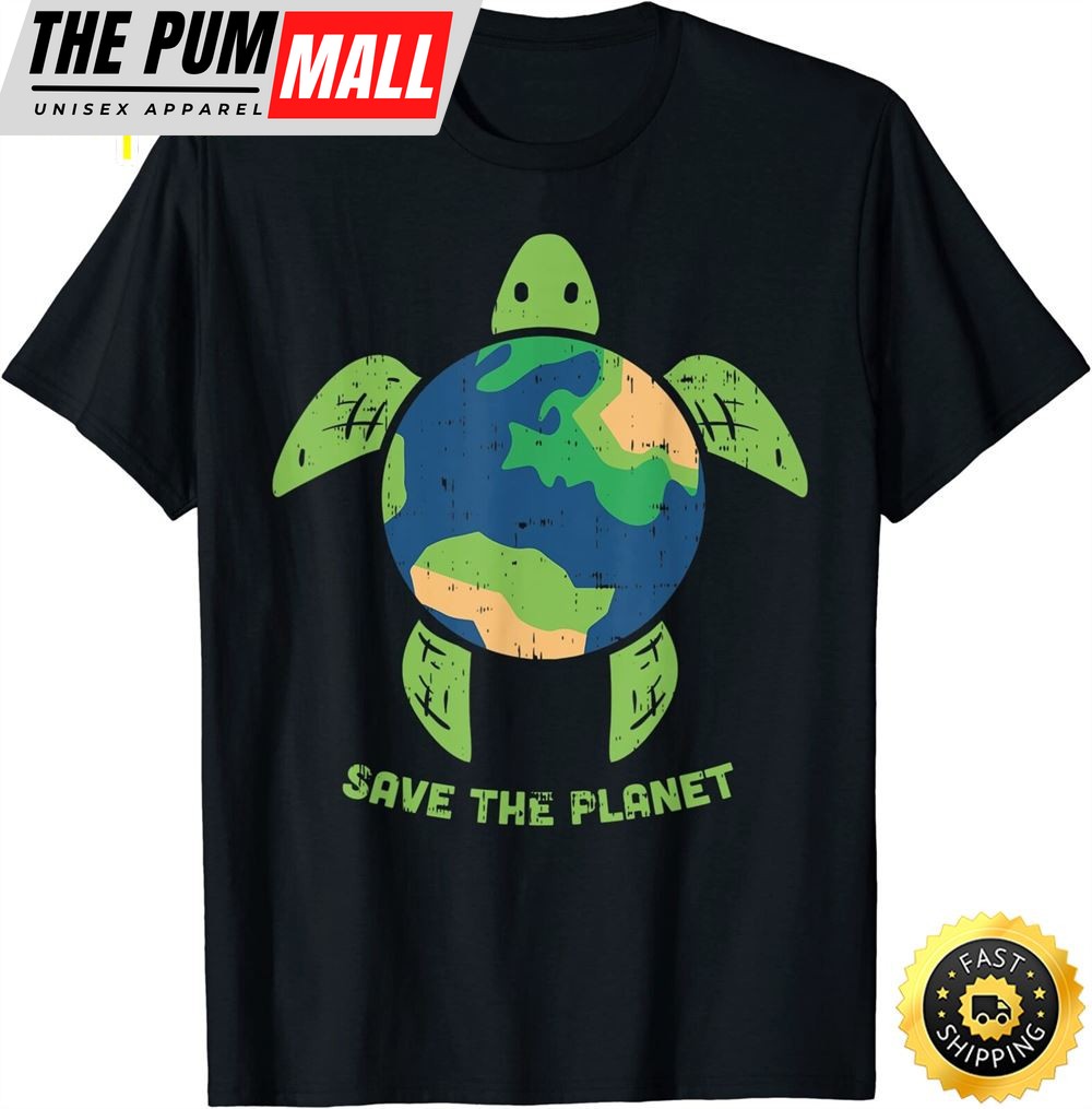 Save The Planet Earth Day Environment Turtle Recycle Ocean T-Shirt
