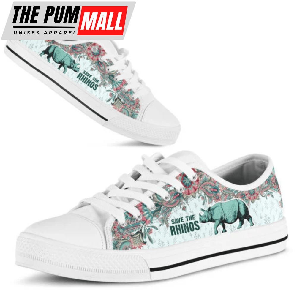 Save The Rhinos Low Top Shoes Sneaker TQ010358Sb – Trendy Footwear