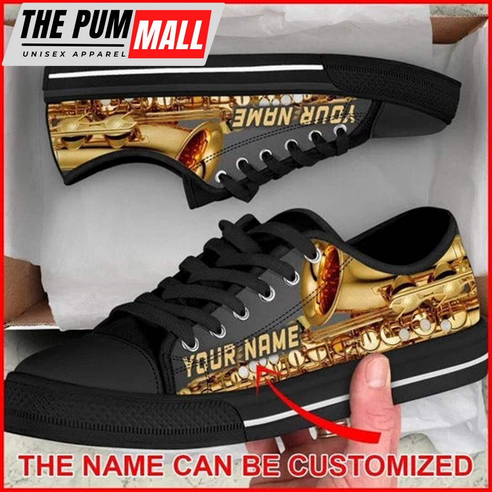 Saxophone Shortcut Personalized Canvas Low Top Shoes – Low Top Shoes Mens, Women