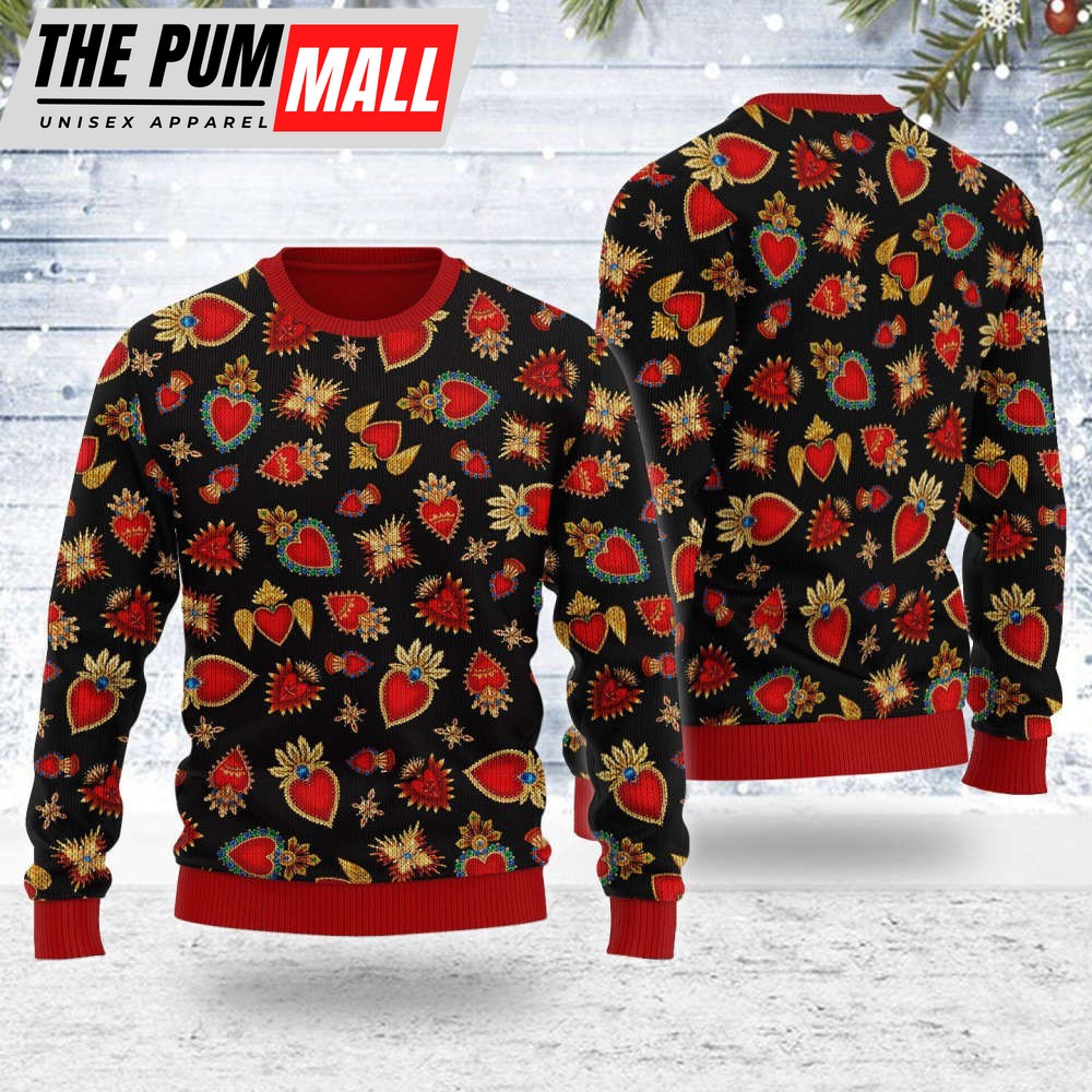 Scared Heart Ugly Christmas Sweater, Gift For Christmas, Unisex Crewneck Sweater