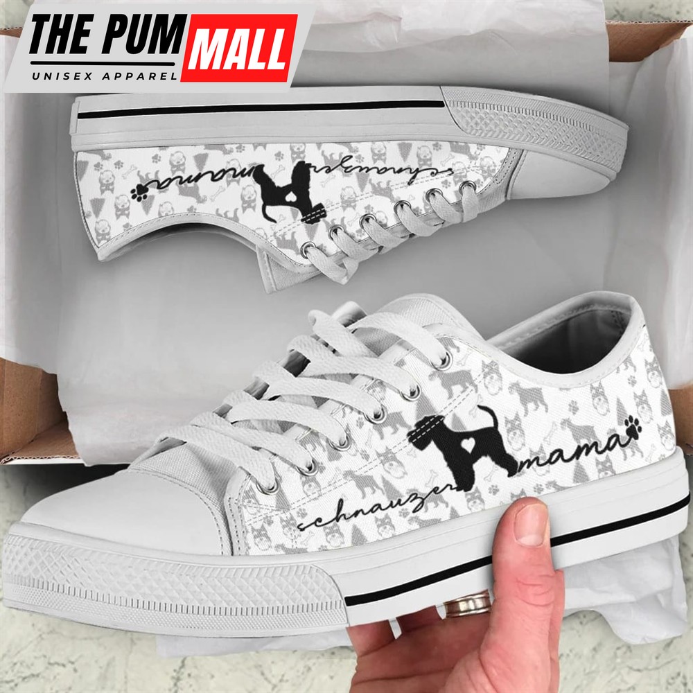 Schnauzer Low Top Shoes – Dog Walking Shoes Men Women – Dog Memorial Gift