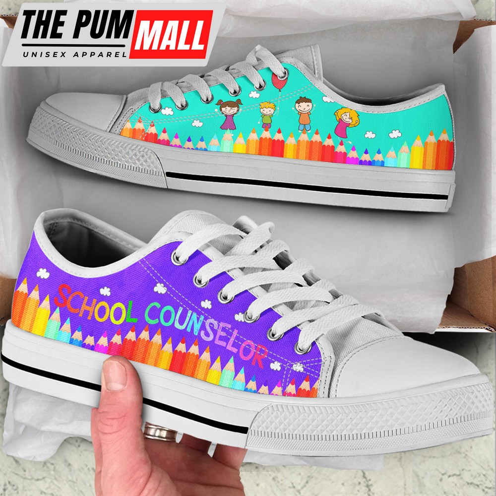 School Counselor Abc Low Top Shoes – Best Gift For Teacher, School Shoes – Best Shoes For Him Or Her