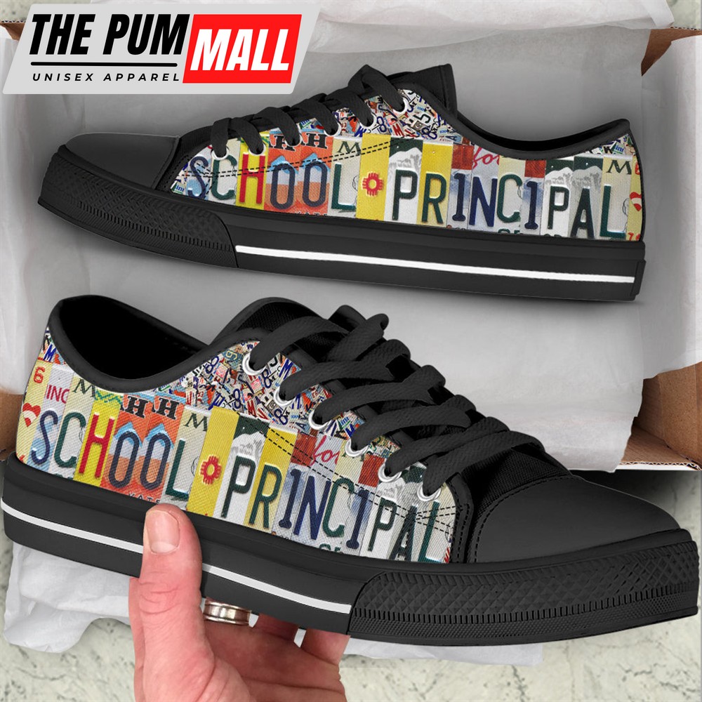 school-principal-license-plates-low-top-shoes-best-gift-for-teacher-school-sh-88x1nm14 School Principal License Plates Low Top Shoes – Best Gift For Teacher, School Shoes Malalan – Sneaker For Walking