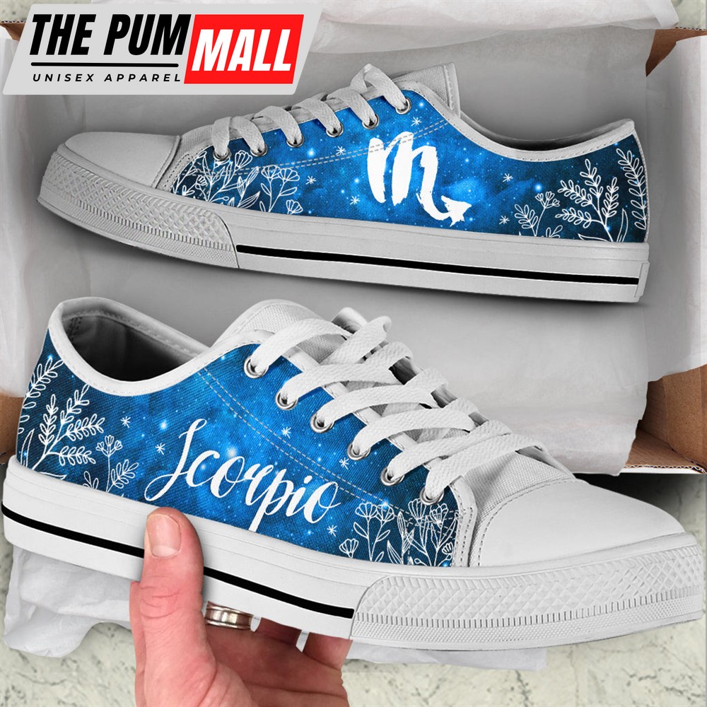Scorpio Zodiac Foliage Low Top Shoes – Canvas Print Lowtop Trendy Fashion – Casual Shoes Gift For Adults