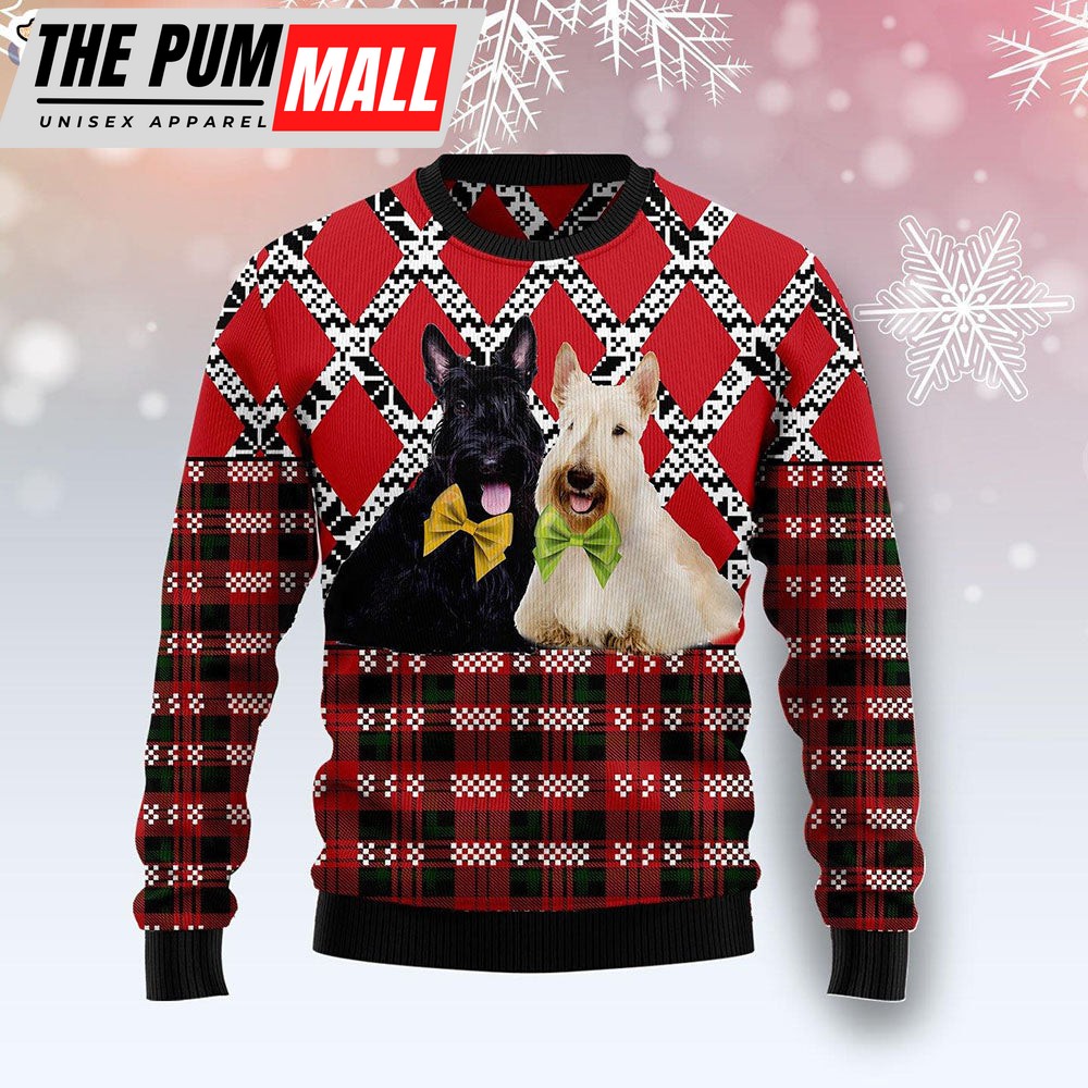 Scottish Terrier Dog Lover Red Ugly Christmas Sweater – Christmas Gift For Friends