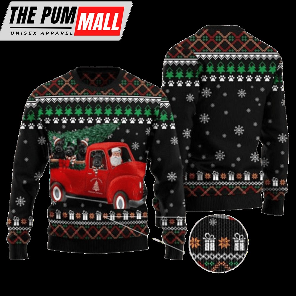 Scottish Terrier & Santa Claus Ugly Sweater, Christmas Gift For Men And Women