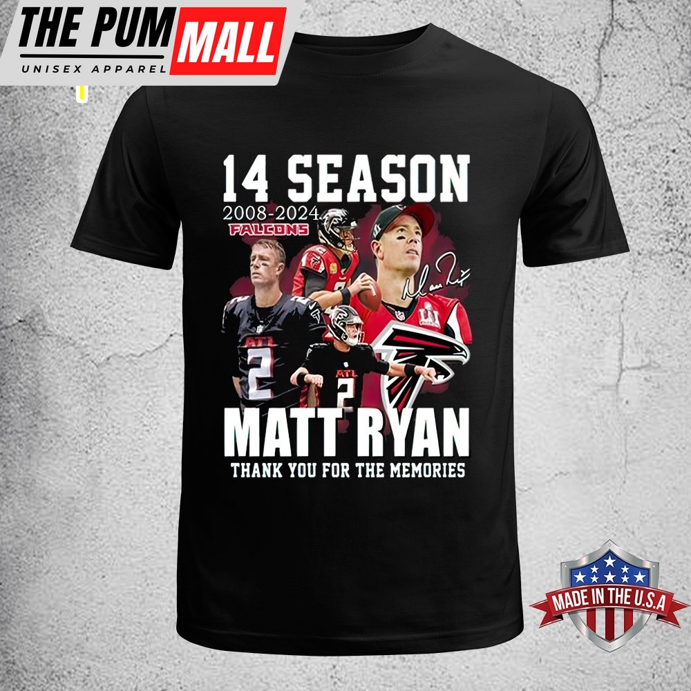 Season 2008-2025 NFL Atlanta Falcons Matt Ryan Thank You For The Memories Unisex T-Shirt