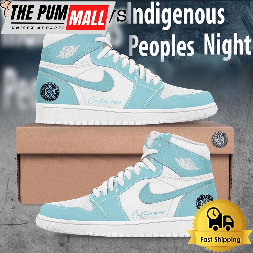 Seattle Kraken Indigenous Peoples Night Custom Name Air Jd 1 Shoes