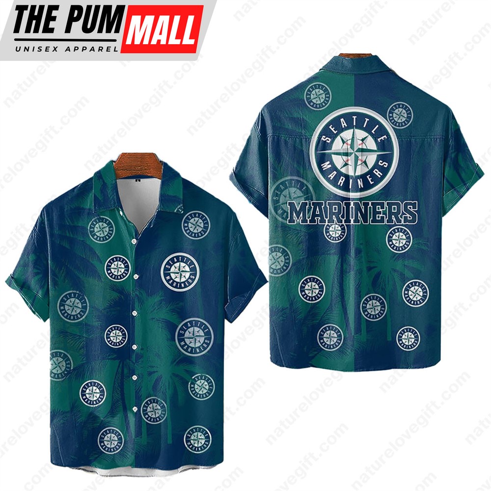 Seattle Mariners Tropical Palm Trees MLB Hawaiian Shirt