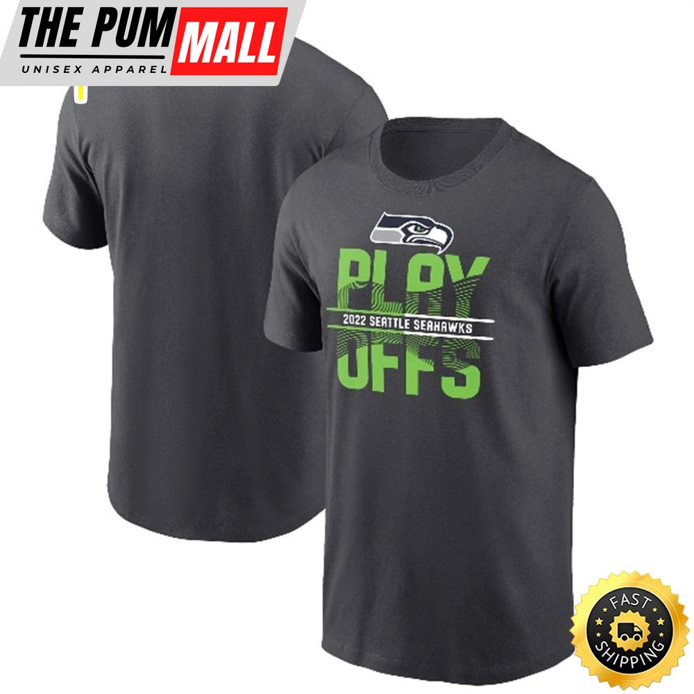 Seattle Seahawks 2025 NFL Playoffs Iconic Anthracite T-shirt