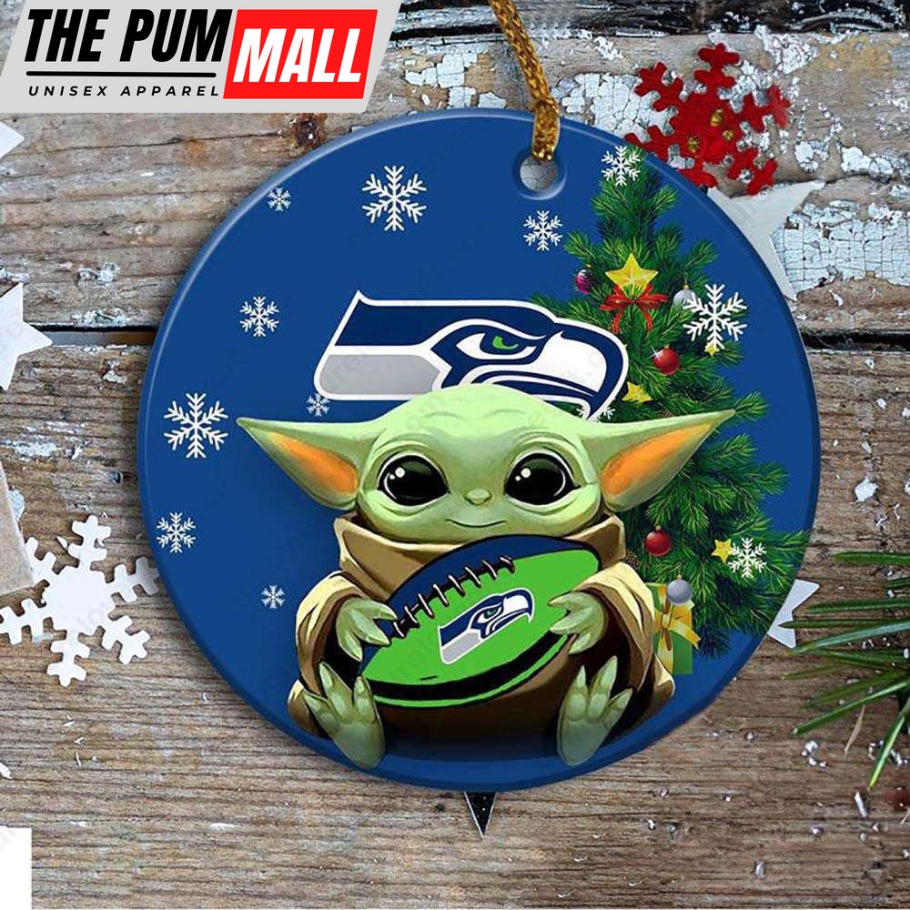 Seattle Seahawks Baby Yoda Ornament Christmas Tree Decorations NFL Gifts Limited Edition