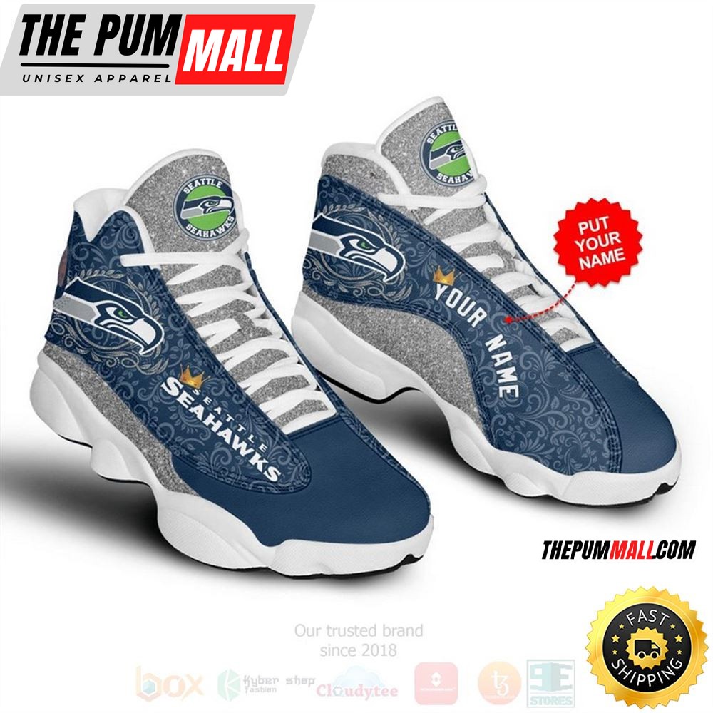 Seattle Seahawks Football Team Nfl Custom Name Air Jd 13 Shoes