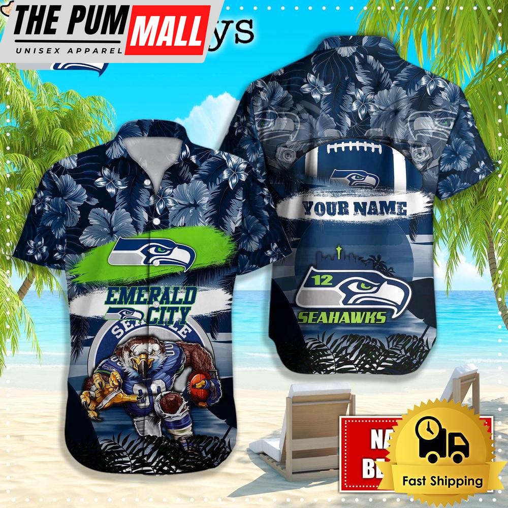 Seattle Seahawks Mascot Football Hawaiian Shirt, NFL Aloha Shirts