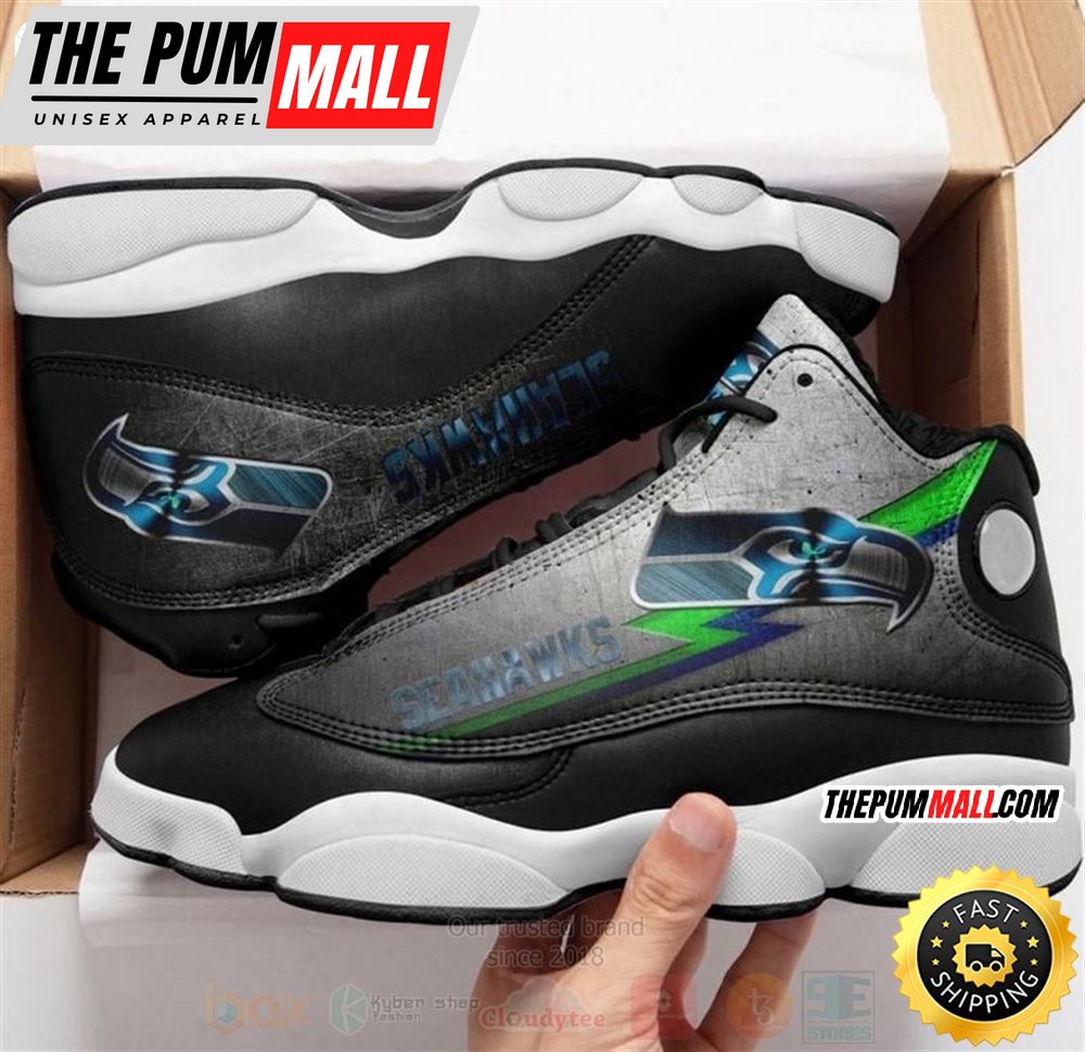 Seattle Seahawks Nfl Big Logo Football Team Air Jd 13 Shoes