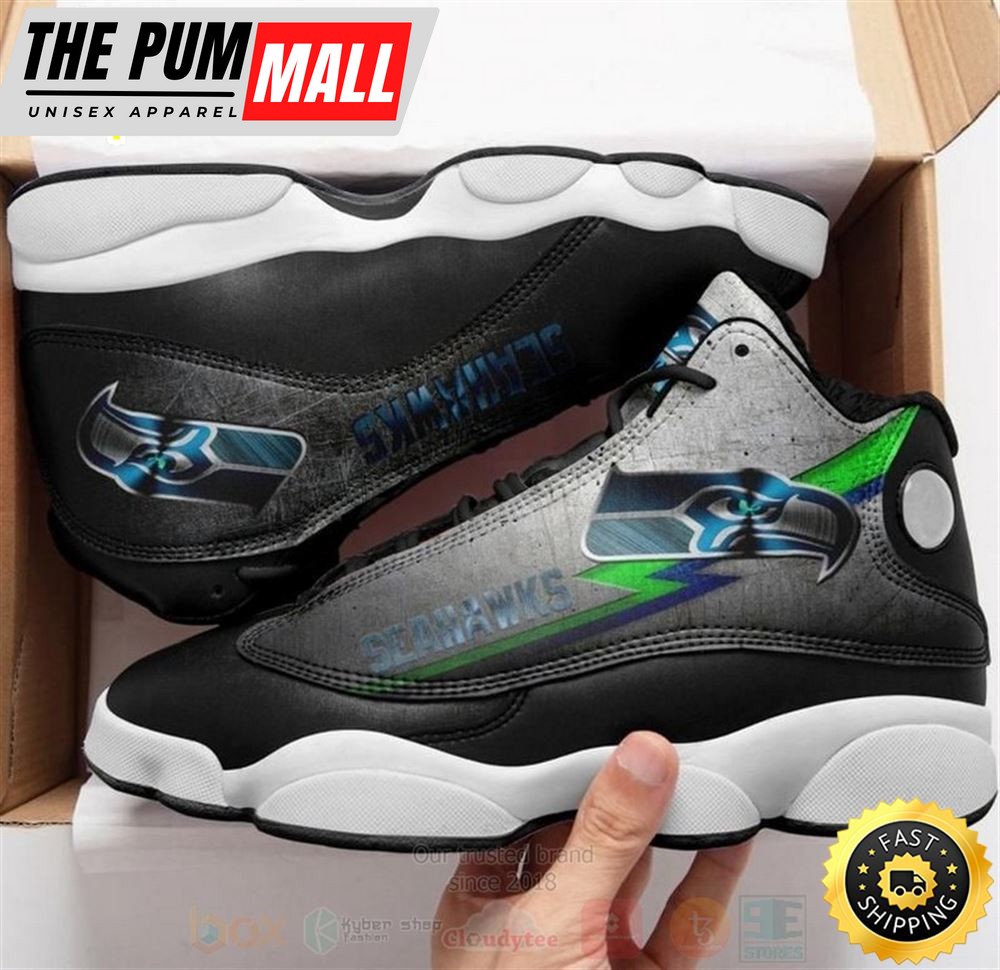 Seattle Seahawks Nfl Big Logo Football Team Air Jd 13 Shoes