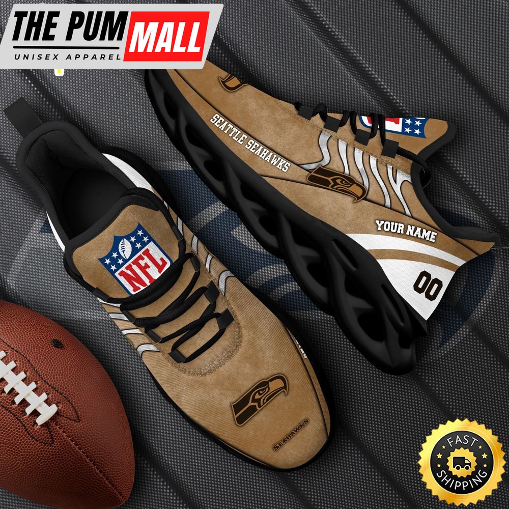 Seattle Seahawks NFL Clunky Shoes For Fans Custom Name And Number