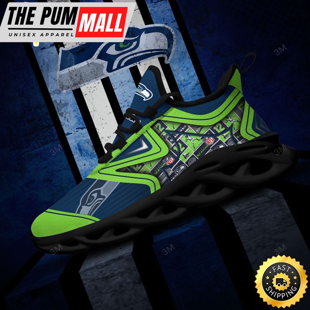 Seattle Seahawks NFL Clunky Shoes Running Adults Sports Sneakers Gift For Football