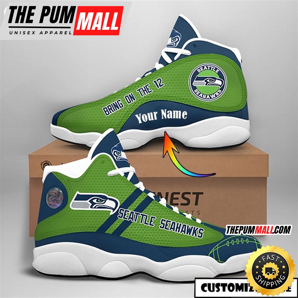 Seattle Seahawks Nfl Custom Name Air Jd 13 Shoes