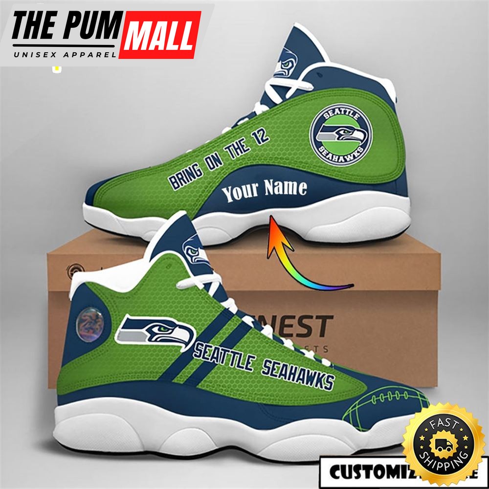 Seattle Seahawks Nfl Custom Name Air Jd 13 Shoes