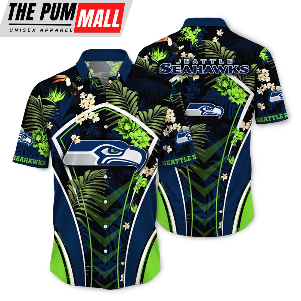 Seattle Seahawks NFL Flower Tropical Hawaiian Shirt