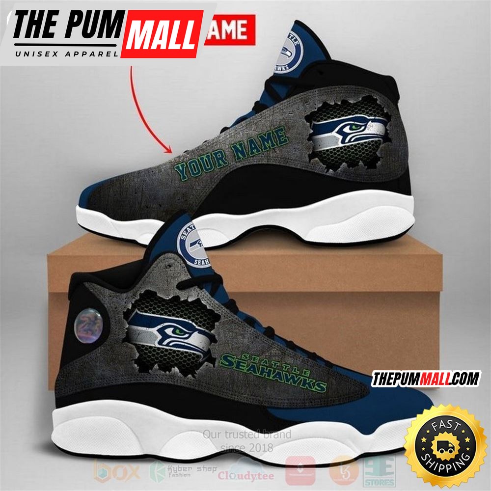 Seattle Seahawks Nfl Football Team Custom Name Air Jd 13 Shoes 2
