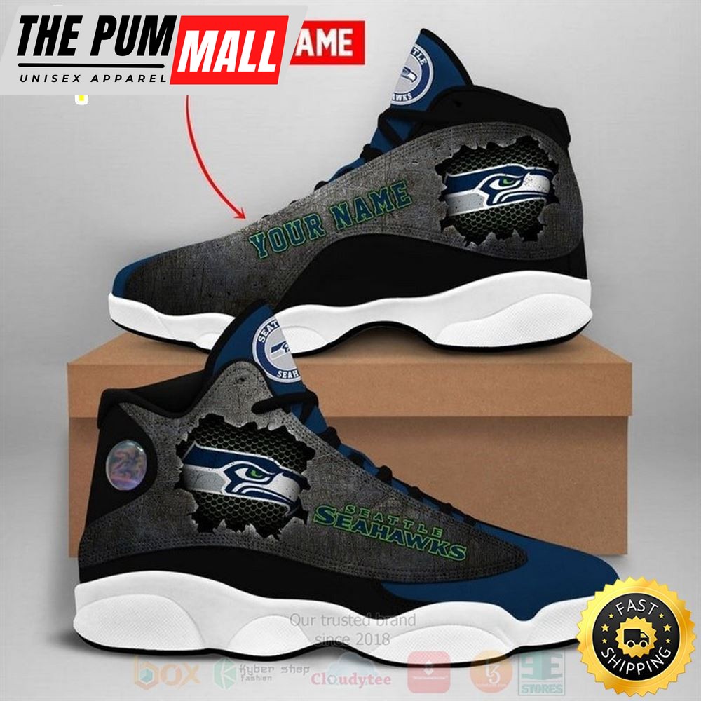 Seattle Seahawks Nfl Football Team Custom Name Air Jd 13 Shoes 2