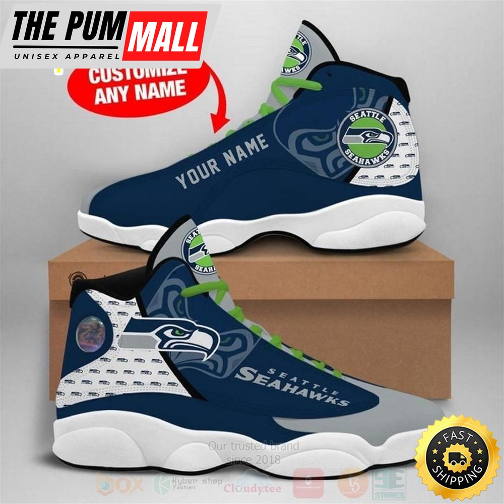 Seattle Seahawks Nfl Football Team Custom Name Air Jd 13 Shoes