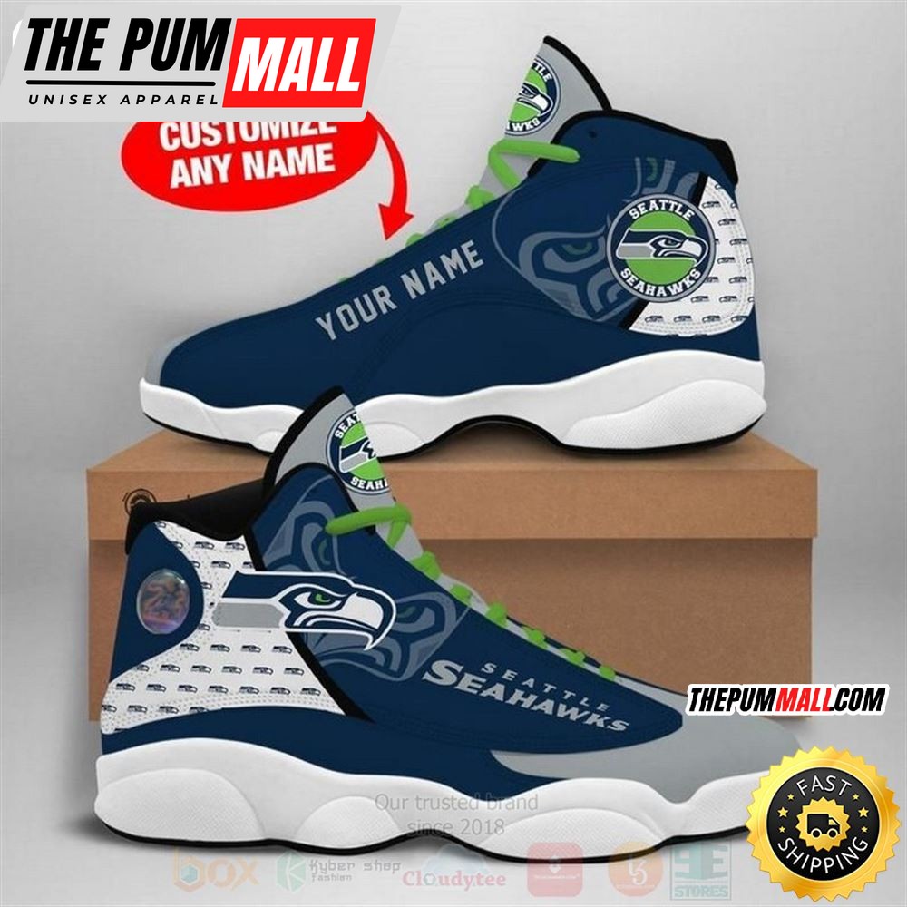 Seattle Seahawks Nfl Football Team Custom Name Air Jd 13 Shoes