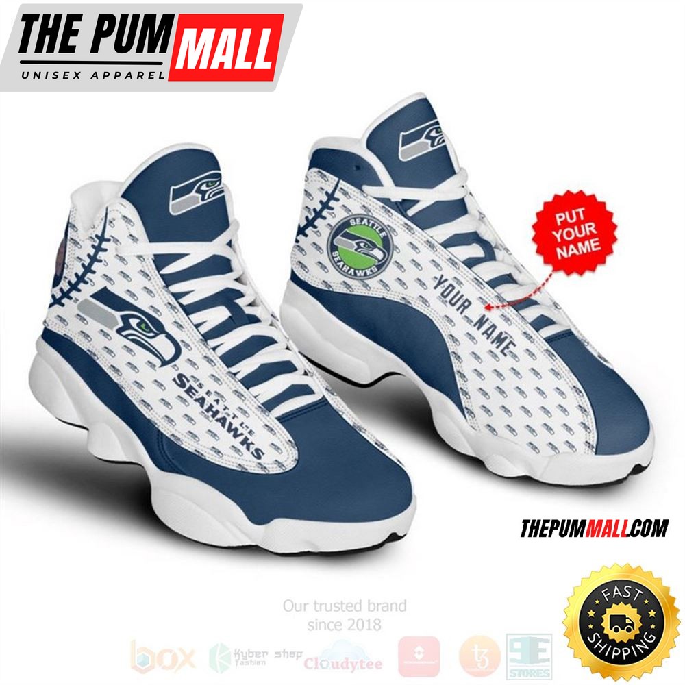 Seattle Seahawks Team Nfl Custom Name Air Jd 13 Shoes