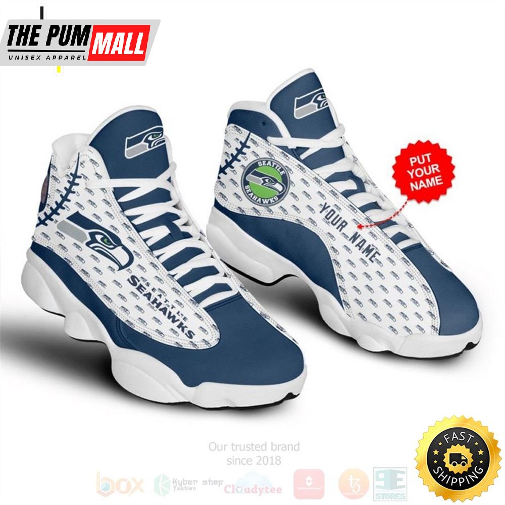 Seattle Seahawks Team Nfl Custom Name Air Jd 13 Shoes