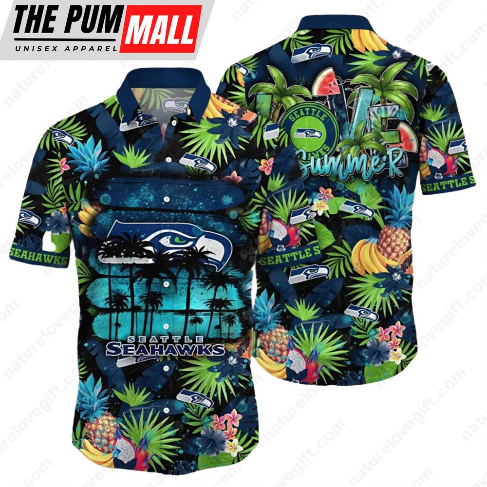 Seattle Seahawks Tropical Fruit Paradise Summer Hawaiian Shirt