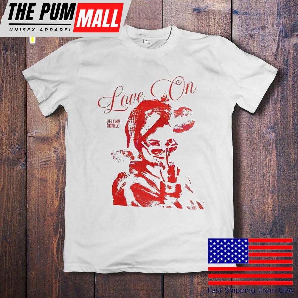 Selena Gomez Love On Retro Red Kiss Graphic T-Shirt