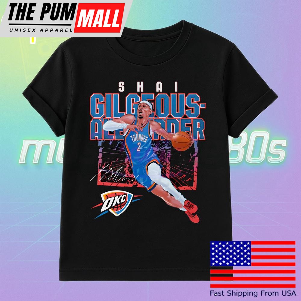 Shai Gilgeous Alexander Oklahoma City Thunder Shattered T Shirt