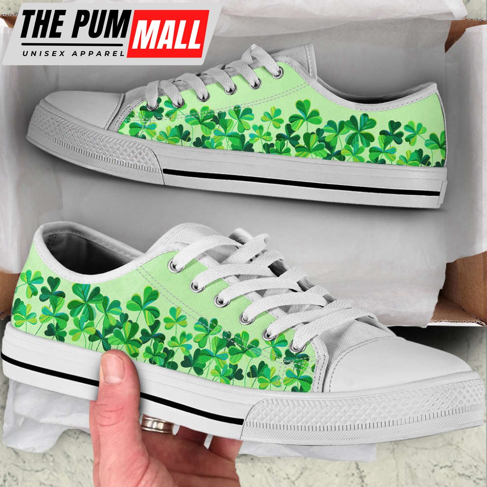 shamrock-clover-low-top-shoes-fashionable-canvas-print-comfort-ek4zgekj Shamrock Clover Low Top Shoes: Fashionable Canvas Print Comfort