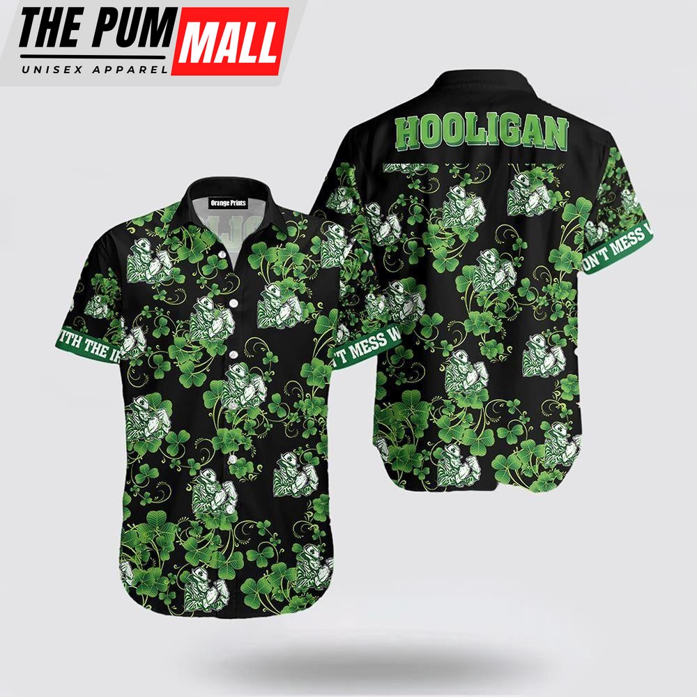 Shamrock Irish St. Patrick’s Day Hawaiian Shirt, St Patricks Day Shirts, Shamrock Hawaiian Shirt