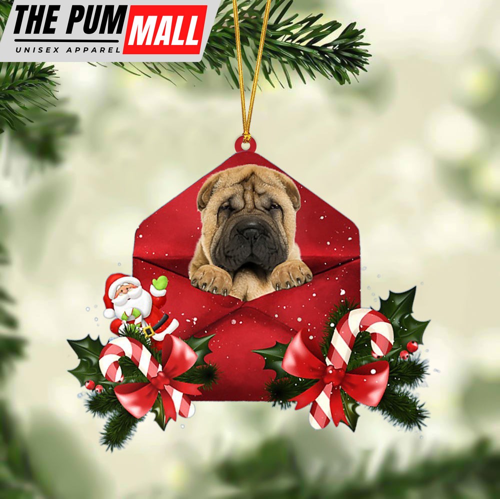Shar Pei Christmas Letter Ornament – Car Ornament – Gifts For Pet Owners Limited Edition