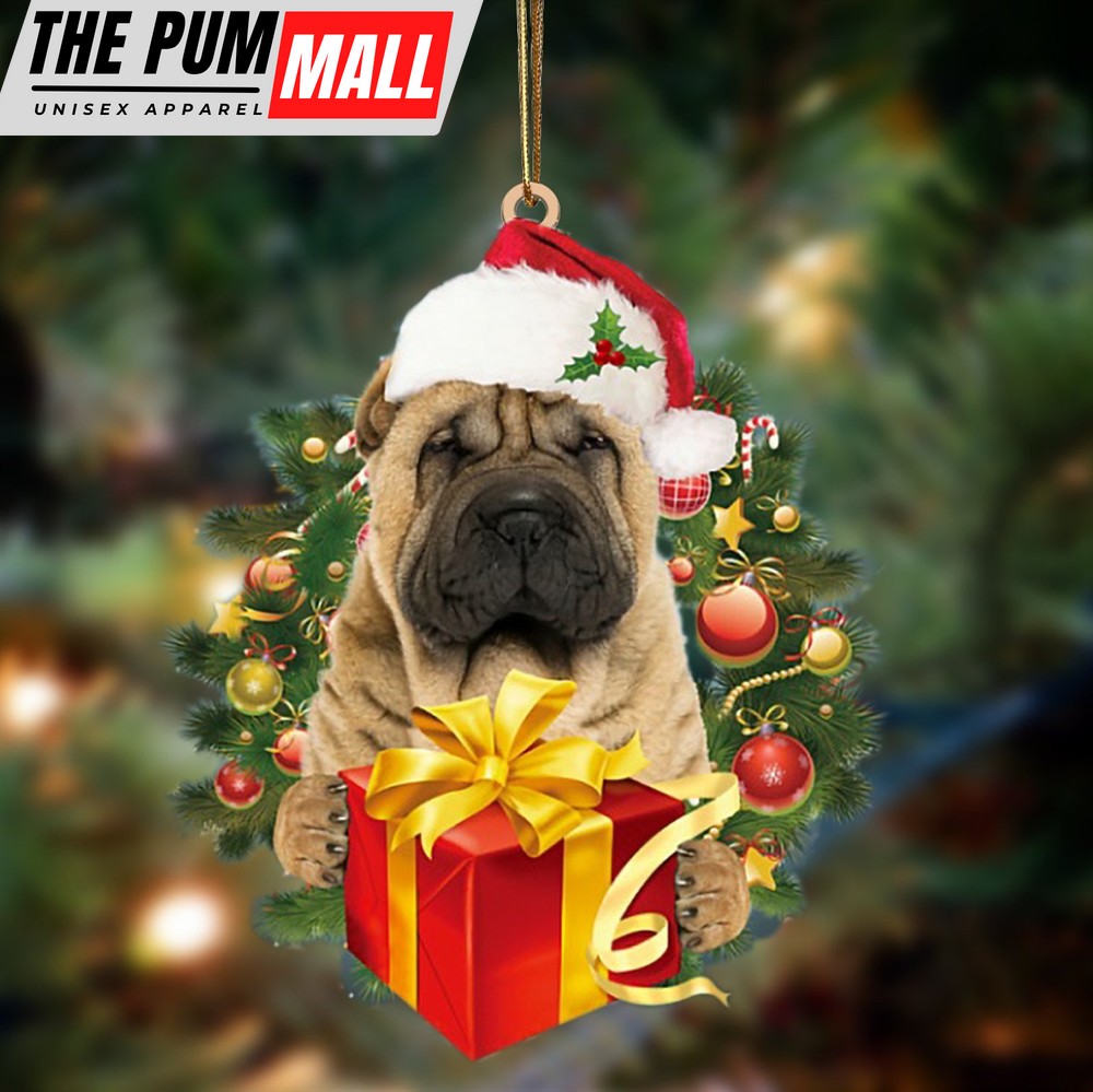 Shar Pei Give Gifts Hanging Ornament – Flat Acrylic Dog Ornament – Dog Lovers Gifts For Him Or Her Limited Edition