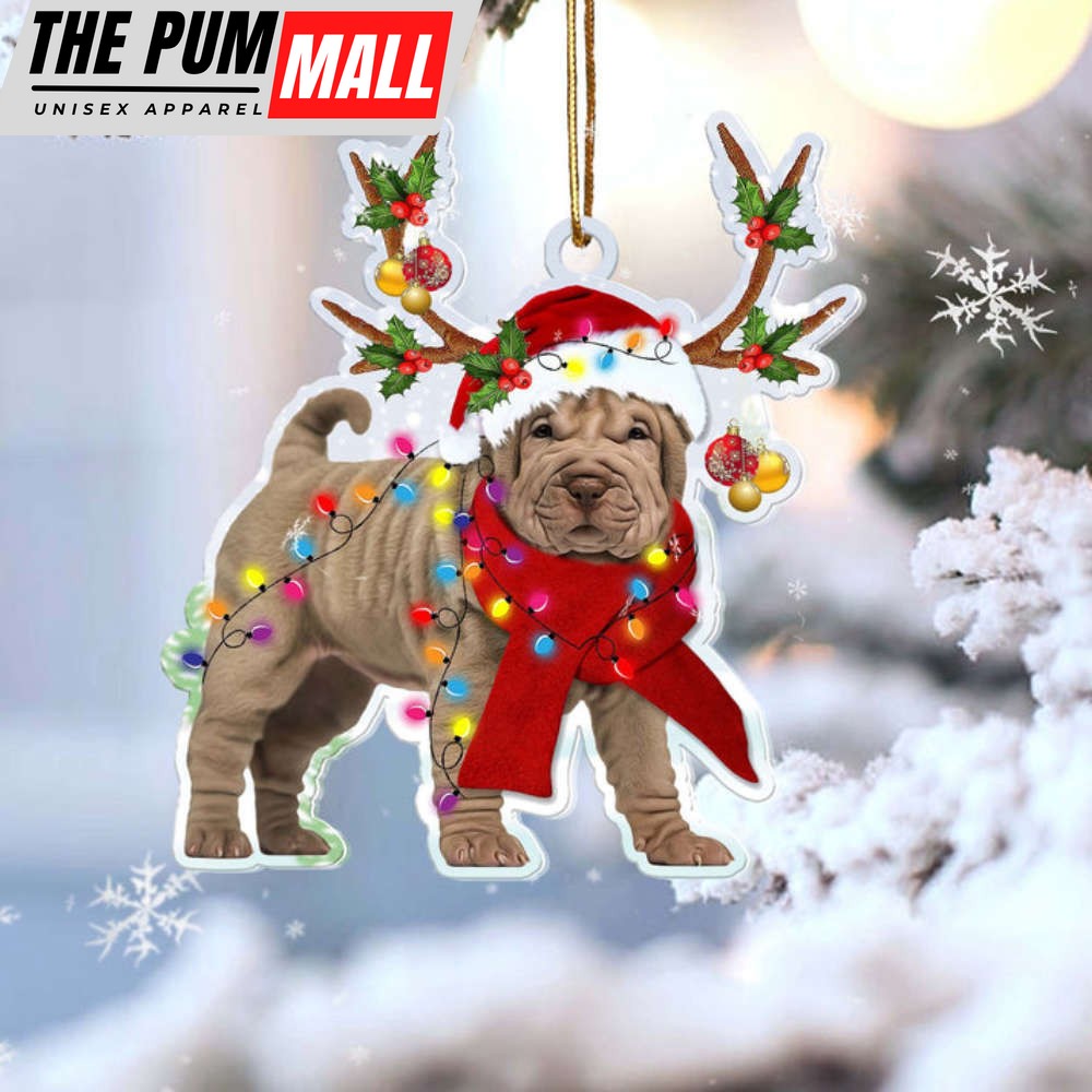 Shar Pei Reindeer Shape Ornament 2023 Christmas Tree Ornaments, Gift For Dog Lover Limited Edition