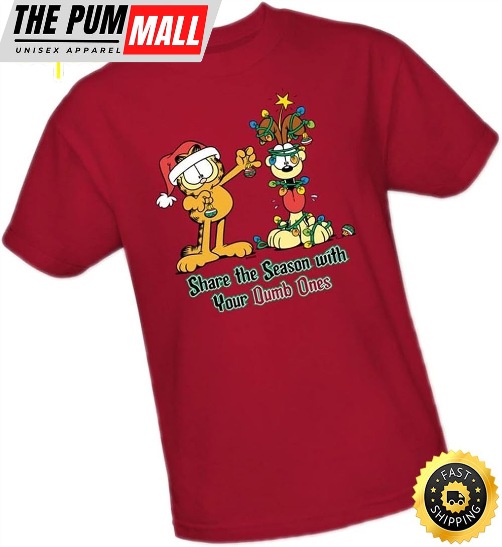 Share The Season With Your Dumb Ones – Christmas – Garfield Adult T-Shirt