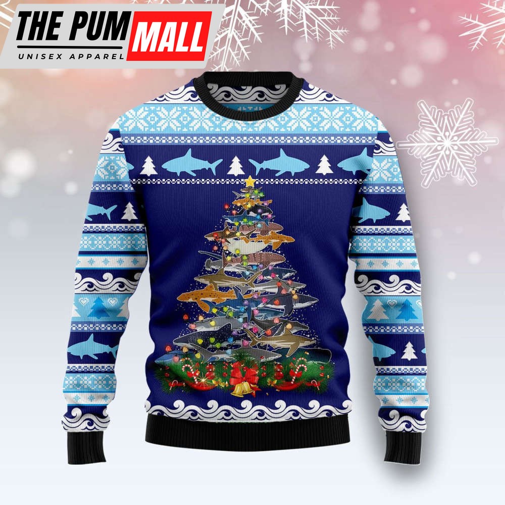 Shark Christmas Tree Ugly Christmas Sweater  Shark Christmas Tree – Best Gift For Christmas Day
