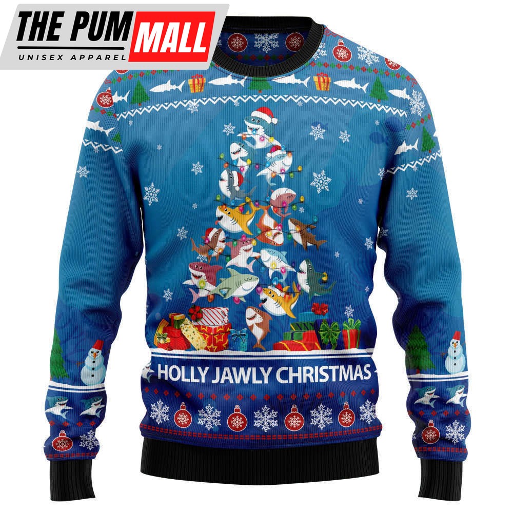 Shark Holly Jawly Christmas G5116 Ugly Christmas Sweater -Noel Malalan