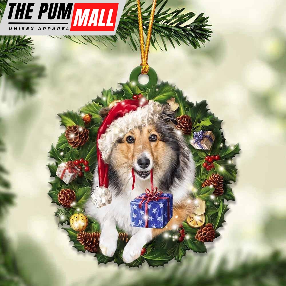 Sheltie And Christmas Ornament – Acrylic Dog Ornament – Gifts For Dog Lovers Limited Edition