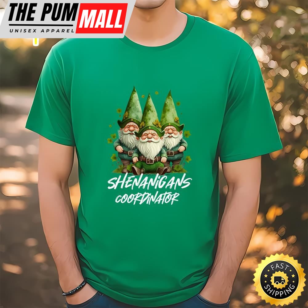 Shenanigans Coordinator St Patricks Day Gnomes Green Proud T-Shirt