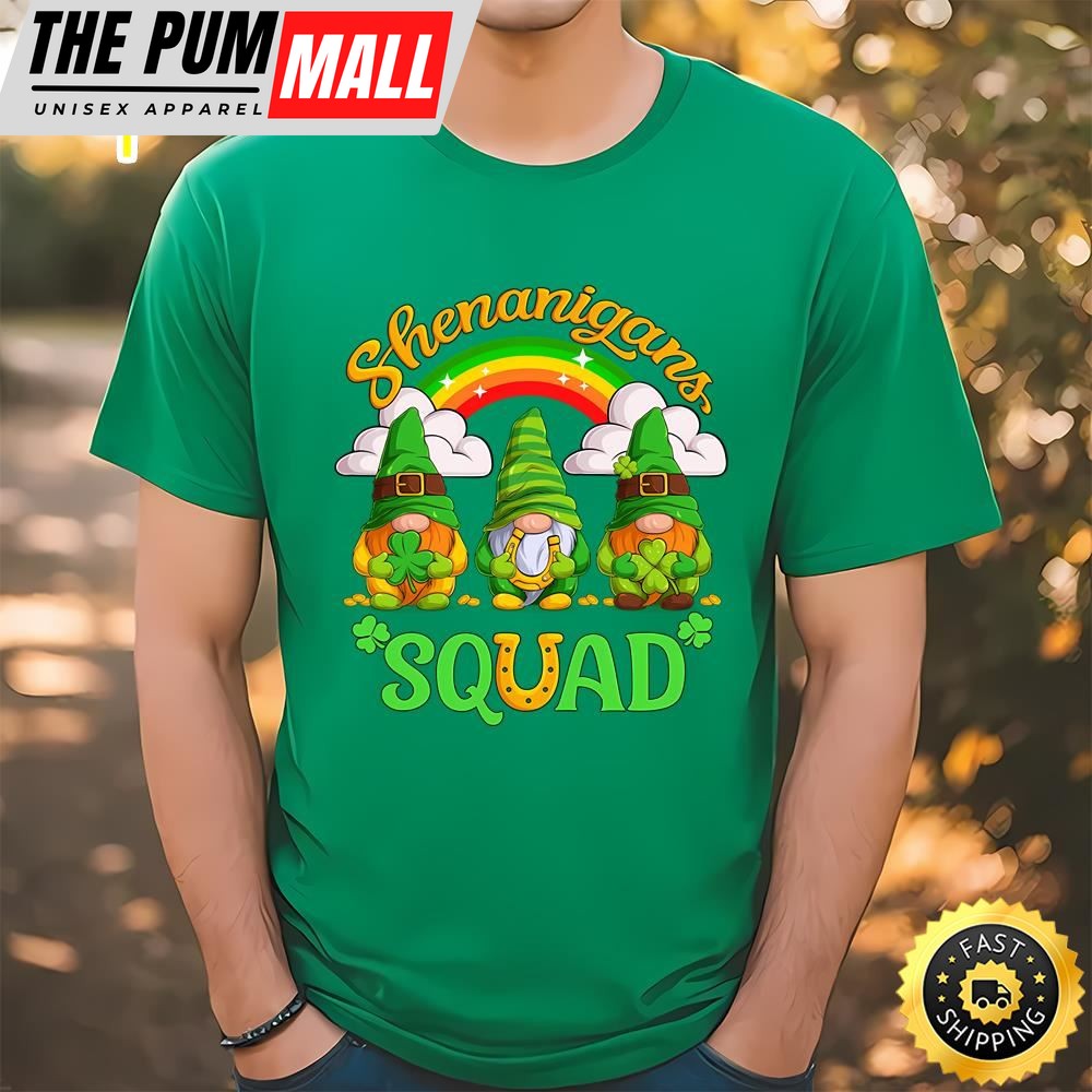 Shenanigans Squad Gnomes Shamrock Happy St Patricks Day T-Shirt