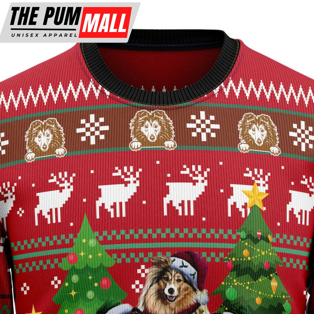 shetland-sheepdogs-family-snow-ugly-christmas-sweater-festive-and-adorable-holi-530mx703 Shetland Sheepdogs Family Snow Ugly Christmas Sweater: Festive and Adorable Holiday Apparel